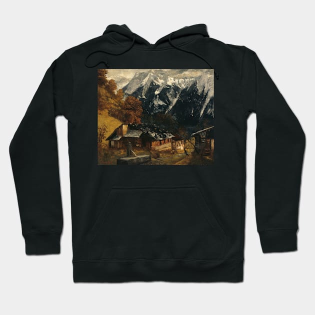 An Alpine Scene by Gustave Courbet Hoodie by Classic Art Stall